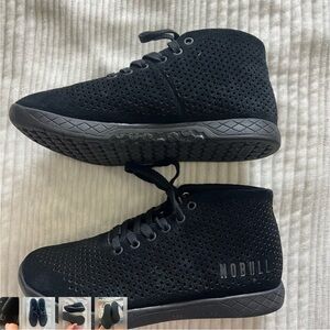 NOBULL womens Black Perforated High-Top Sneakers